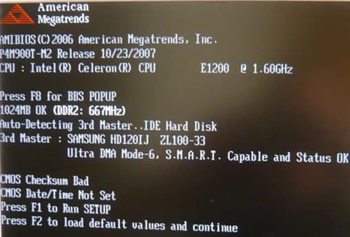 Не загружается компьютер cmos date/time not set