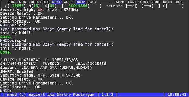MHDD Диагностика жёсткого диска