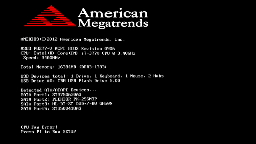 Не загружается компьютер cpu-fan-error