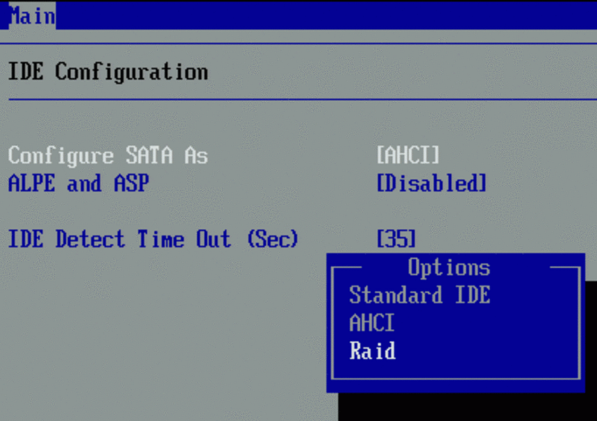 Не загружается компьютер ide-ahci