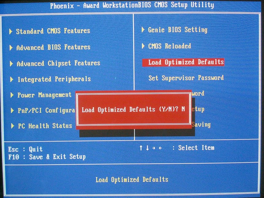 Не загружается компьютер Bios по умолчанию